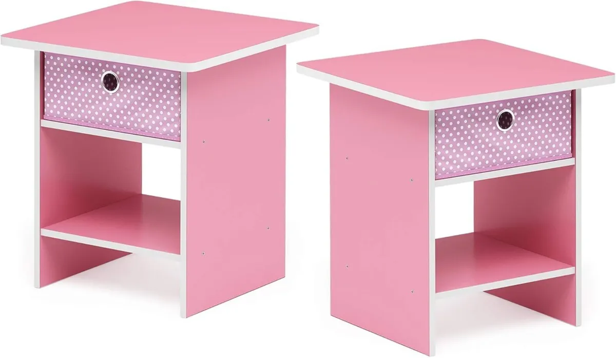 DARIO Side Table Set of 2 End with Storage Bin - Image 4