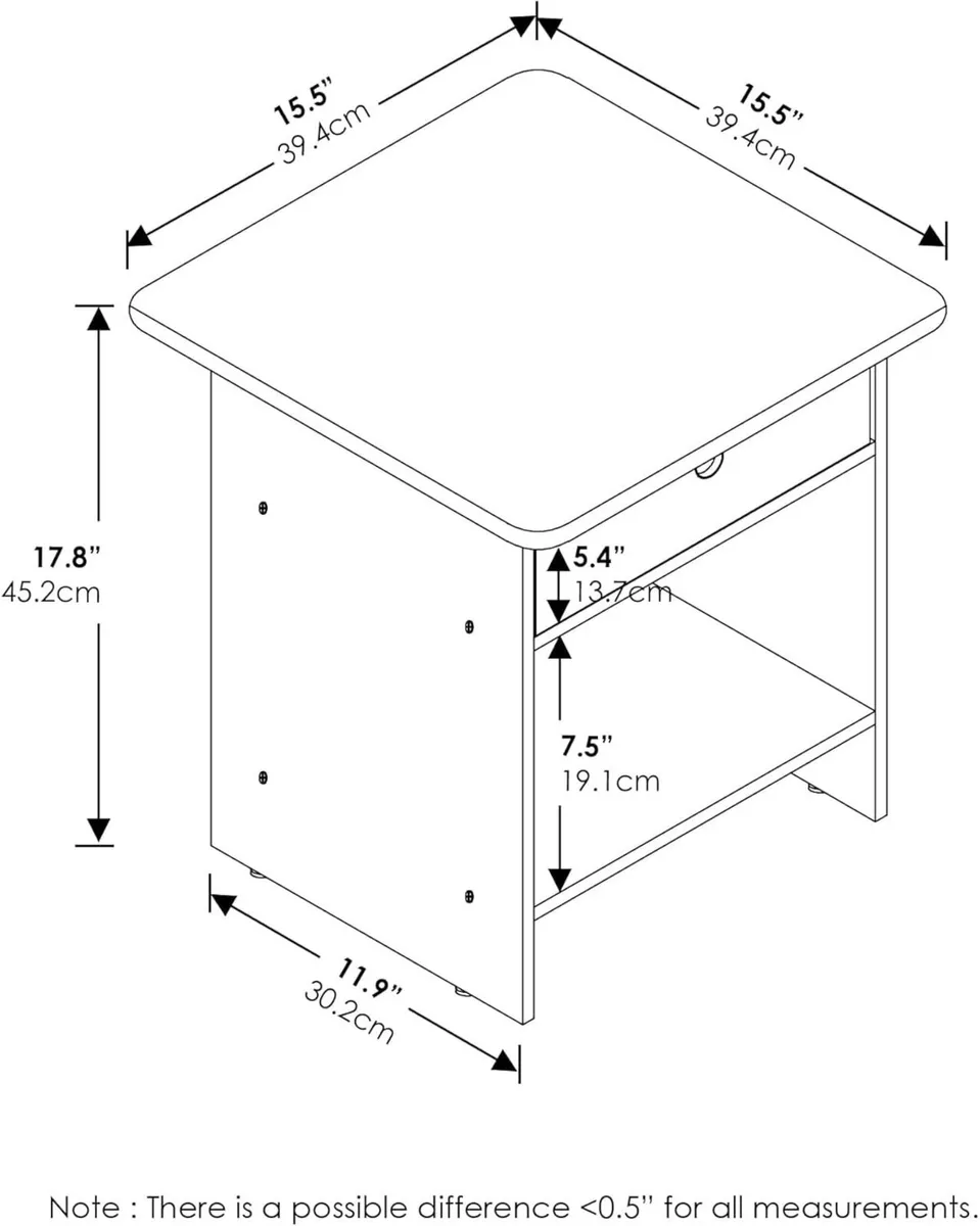 DARIO Side Table Set of 2 End with Storage Bin - Image 3