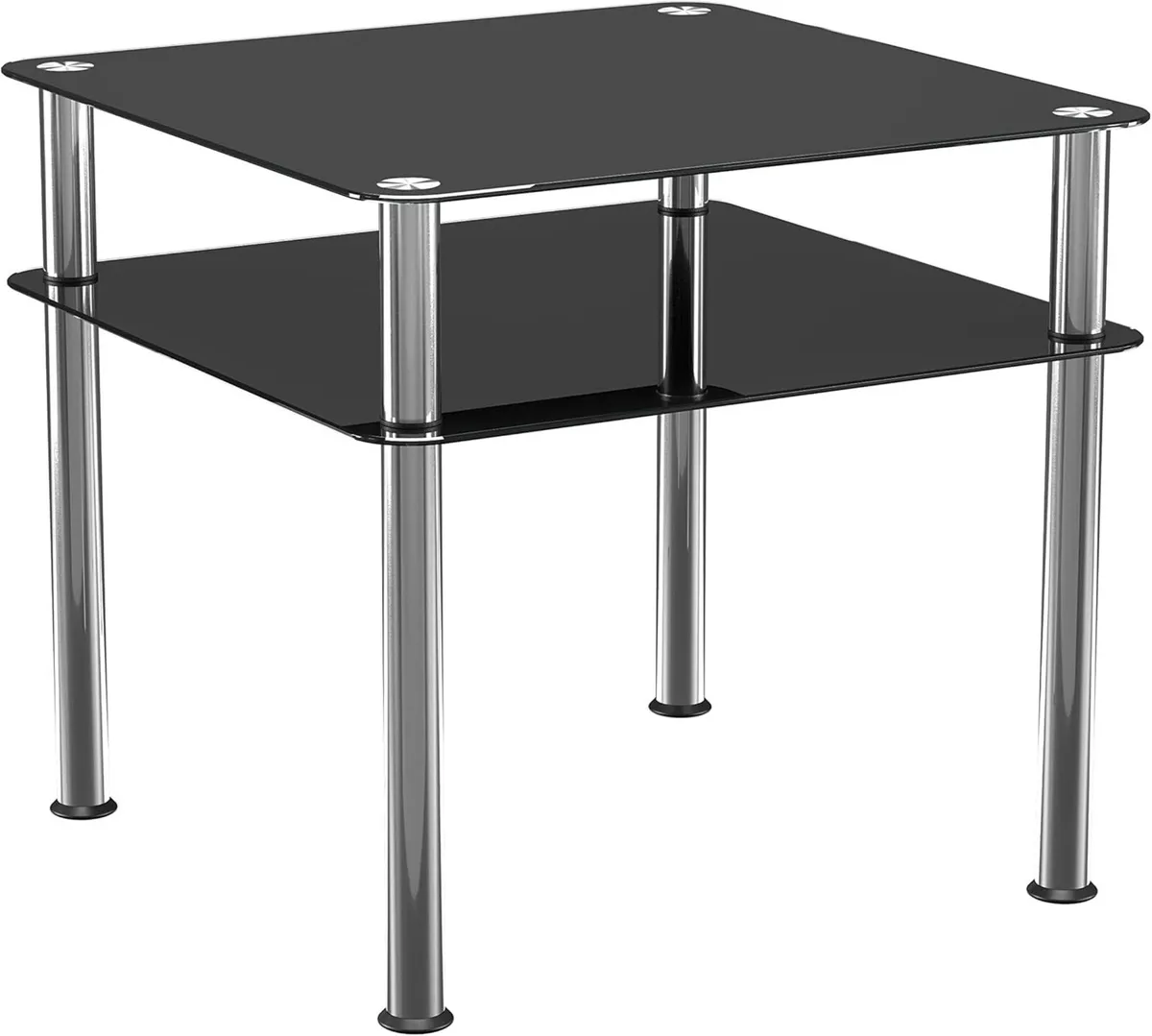 Black Glass Coffee Table - Slimline square side - Image 1