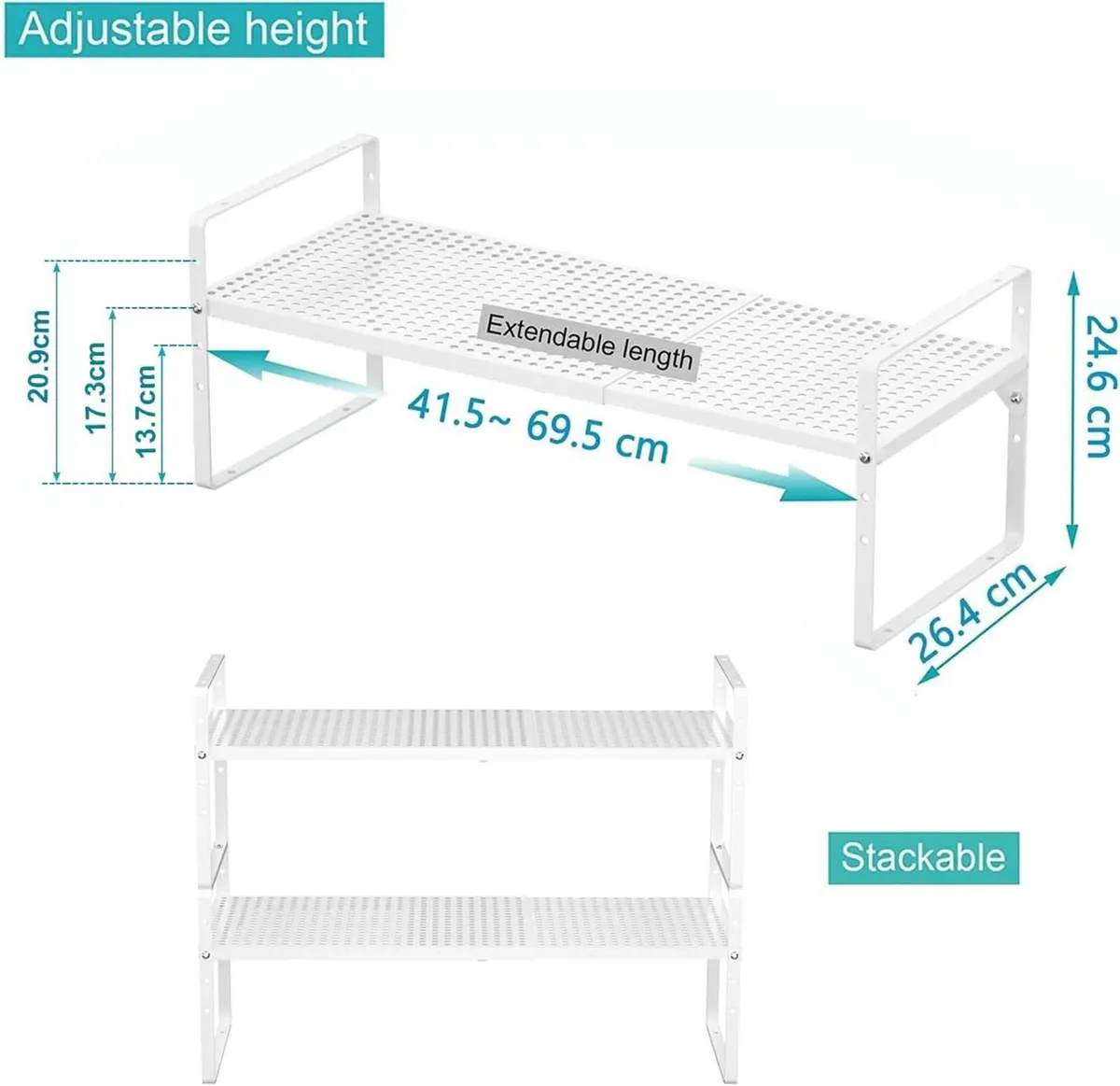 Large Expandable Cabinet Storage Shelf Organizer - Image 3