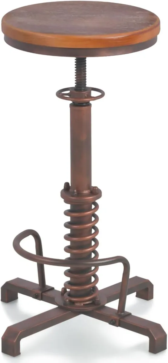 Farmhouse Bar Stool 24-28inch Height Adjustable - Image 1