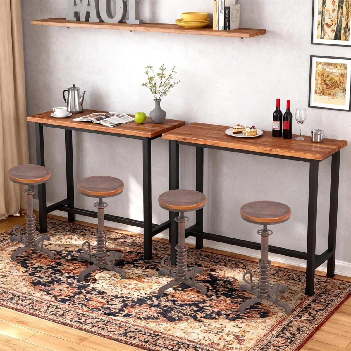 Farmhouse Bar Stool 24-28inch Height Adjustable - Image 2