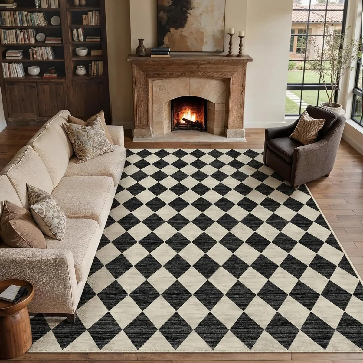 Rugs Living Room Area Rug 200x300cm Black Bedroom - Image 1