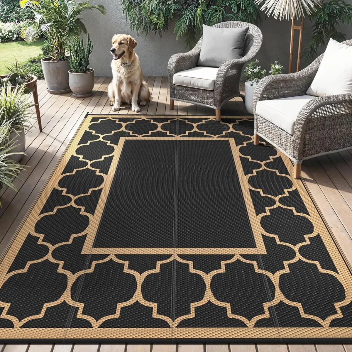 Outdoor Rug Garden Rugs Waterproof Reversible - Image 1