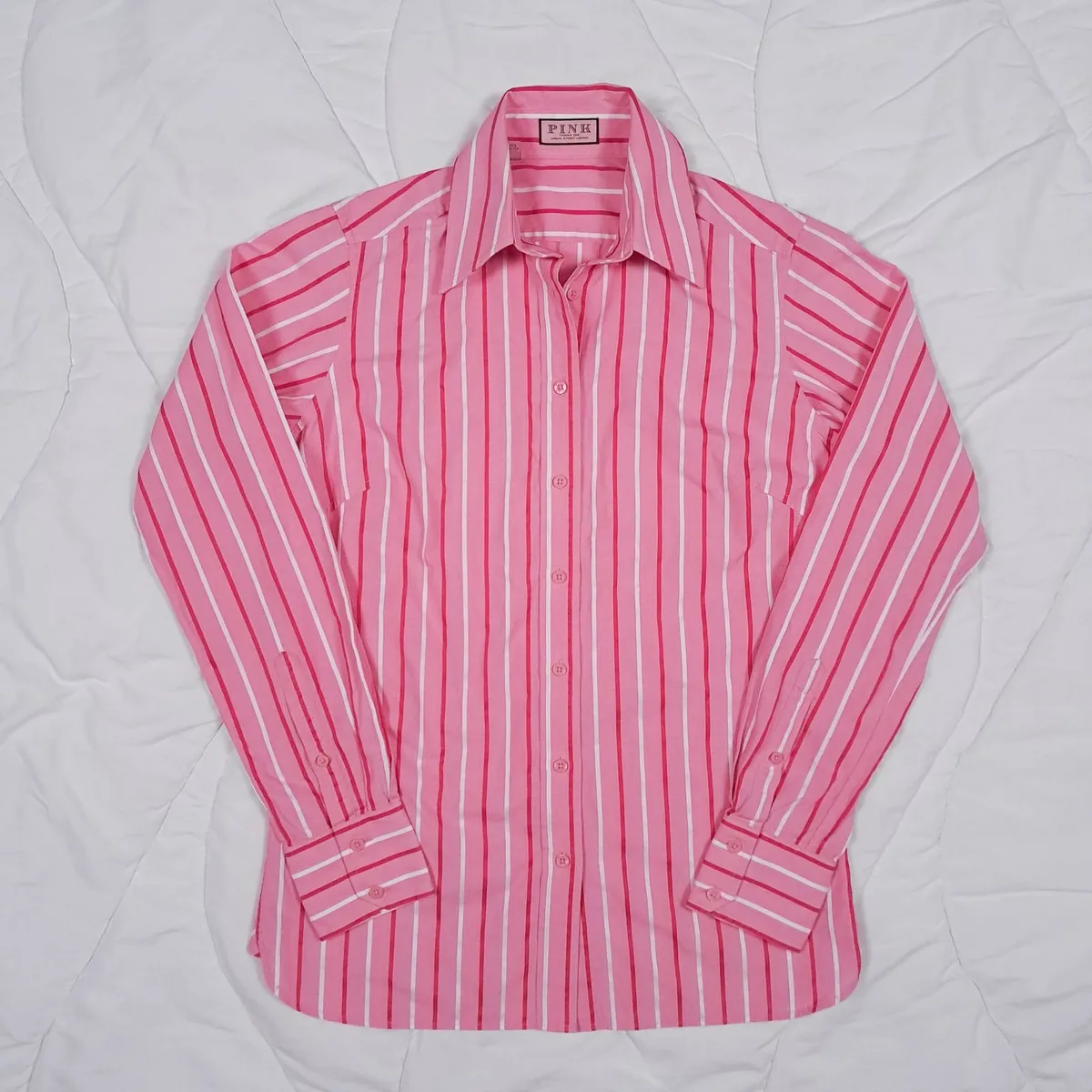 Thomas Pink White Striped Dress Shirt 6UK/34EU - Image 1