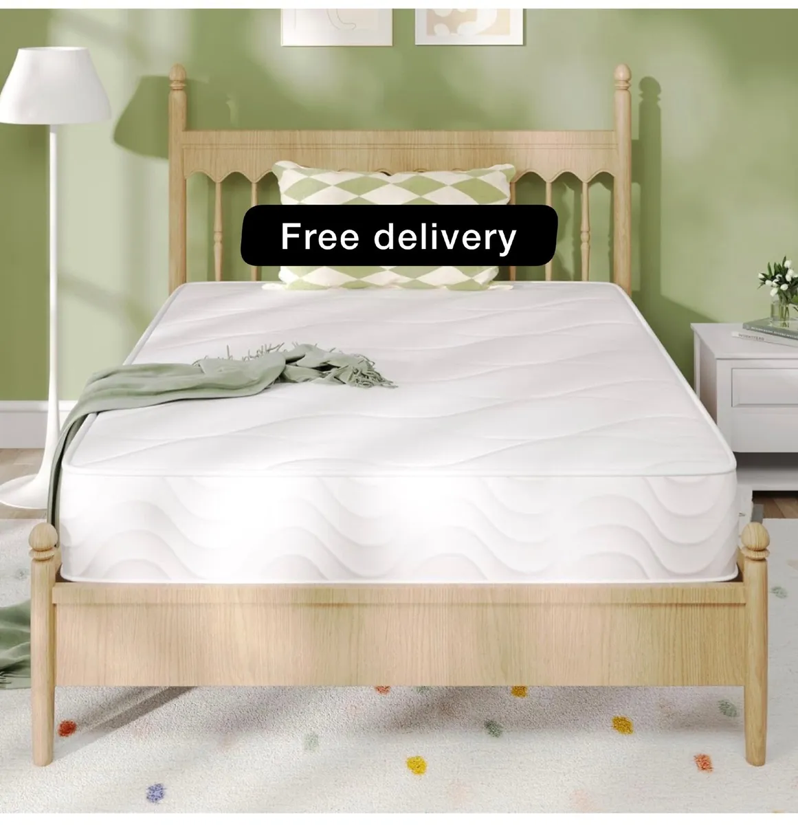 4FT Small Double Pocket Sprung Mattress 8 Inch Med - Image 1