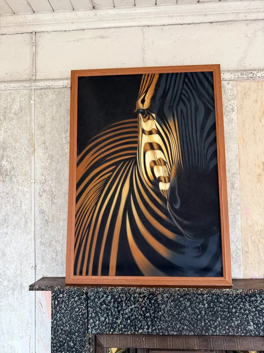 Zebra Oil Based Large Artwork - Image 2