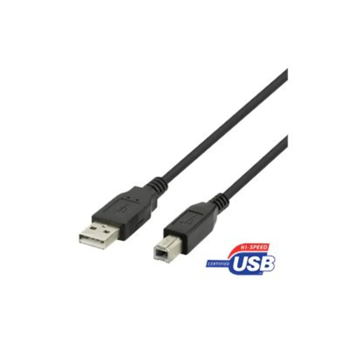 USB-A to USB-B cable, 2 m, black - Image 1