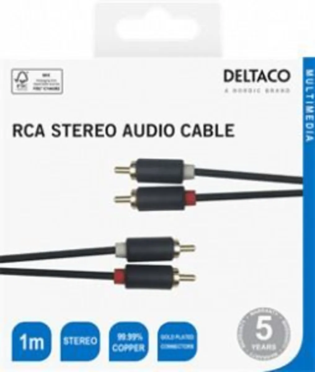 2 RCA - 2 RCA Audio Cable Gold Plated - Image 1