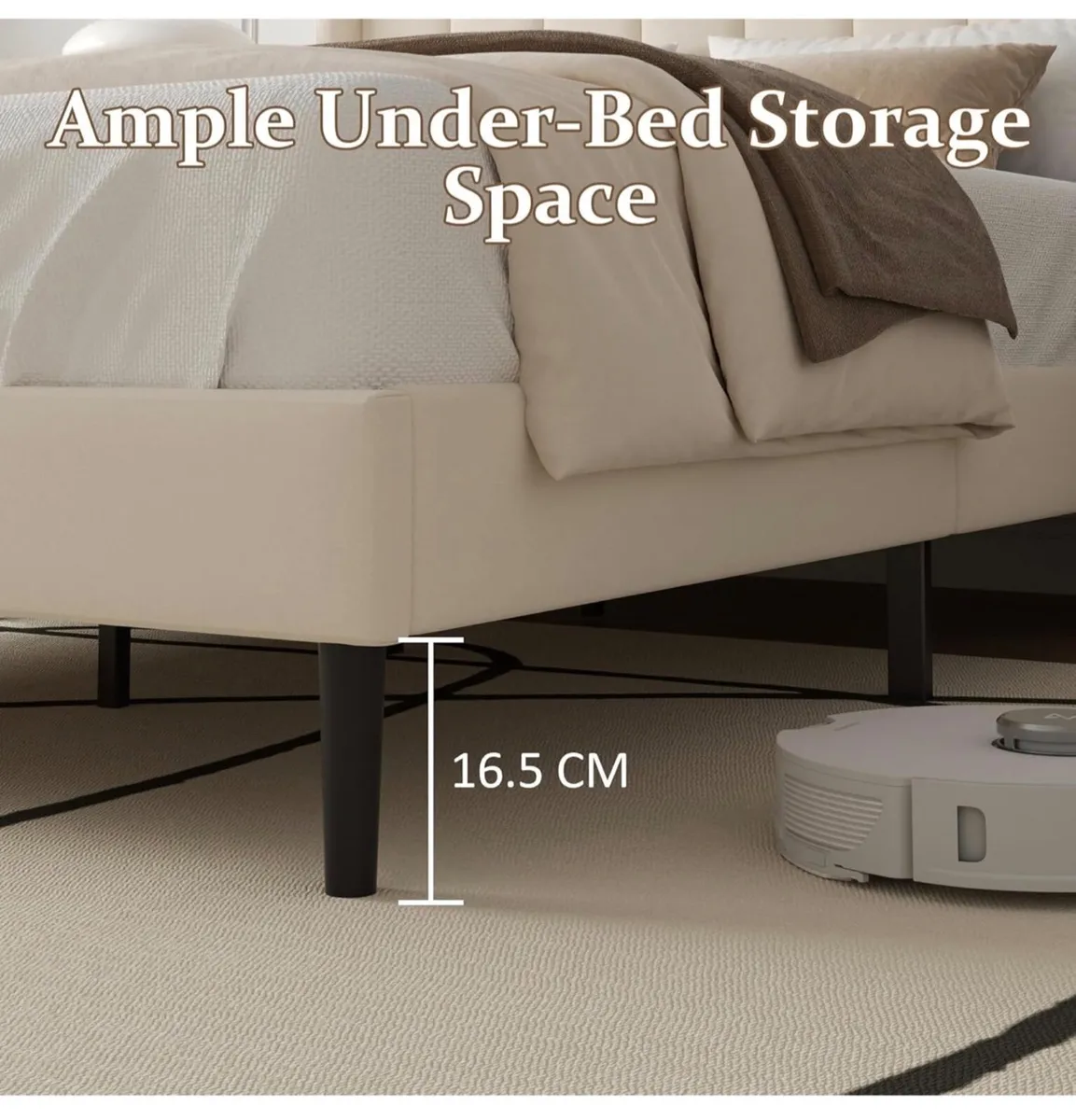 Double Bed Frame with Headboard, Vertical Channel - Image 3