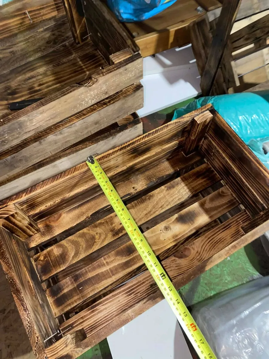 Rustic Torched Wooden Crates – €20 Each - Image 3