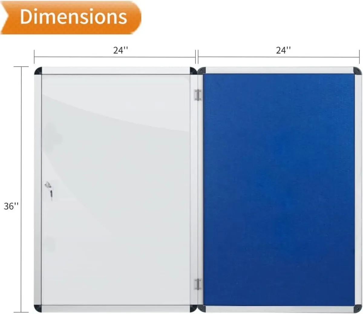 Indoor Tamperproof Lockable Noticeboard 900X600mm - Image 3