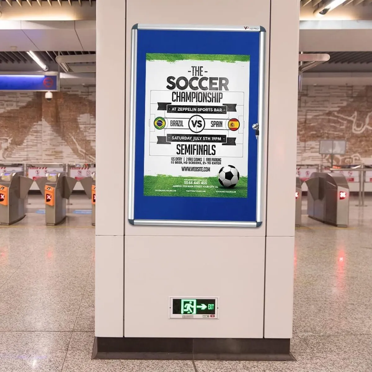 Indoor Tamperproof Lockable Noticeboard 900X600mm - Image 2