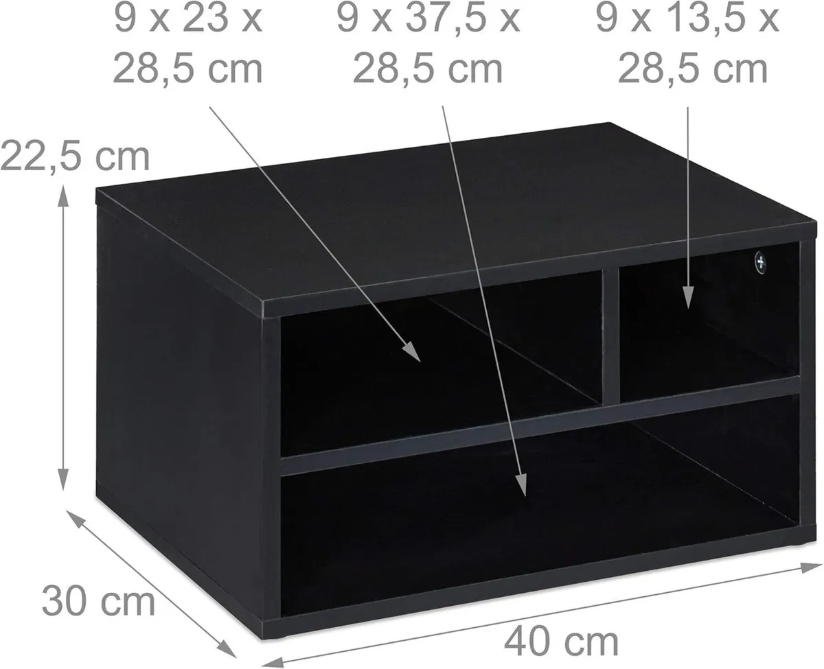 Printer Stand Desk Tidy 3 Compartments Organiser - Image 3
