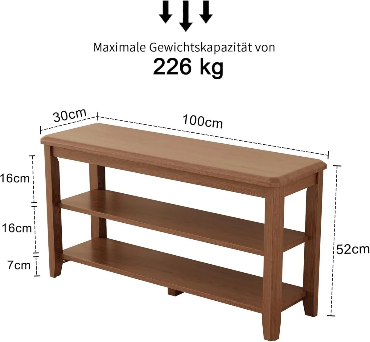 Small Shoe Bench Storage with Seat Wooden Rack - Image 2