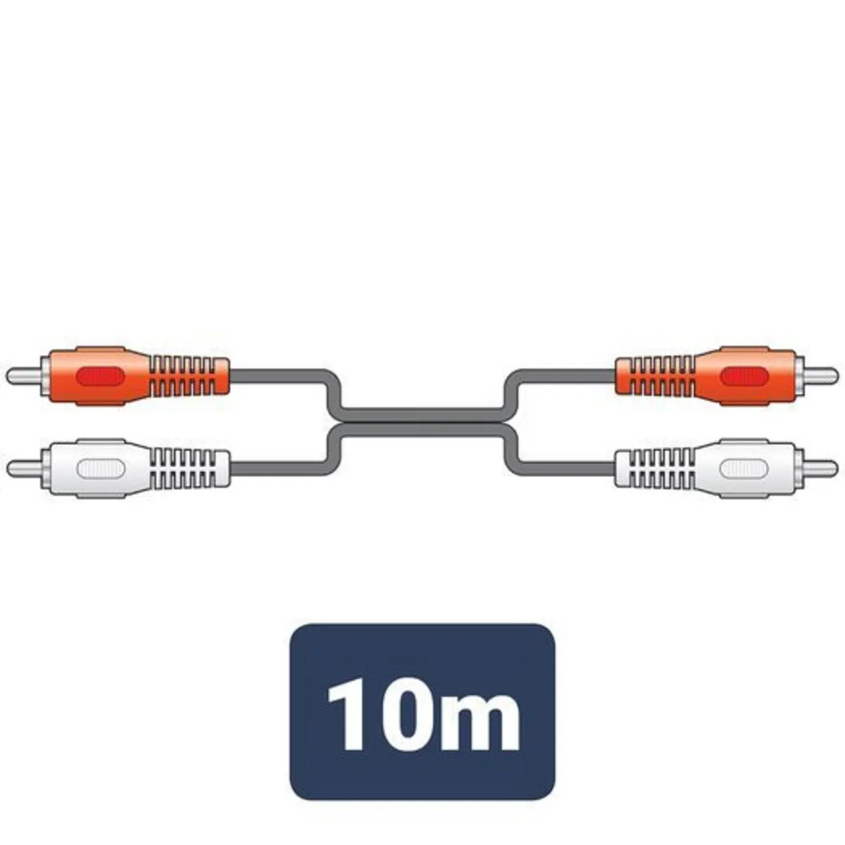 10 Meter 2 x RCA Plugs to 2 x RCA Plugs Leads - Image 3