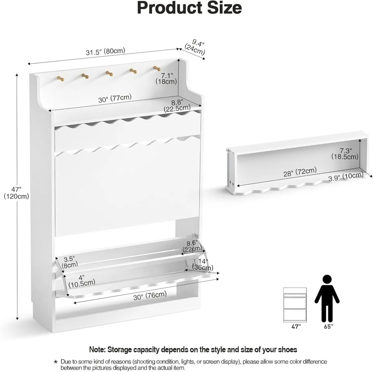 Shoe Cabinet with Drawer Wooden Storage Unit 2 - Image 2