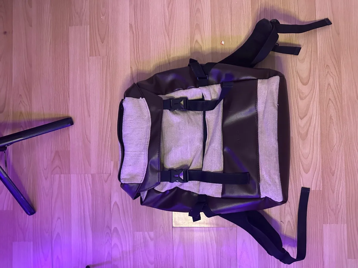 Backpack 23L leather+linen - Image 3