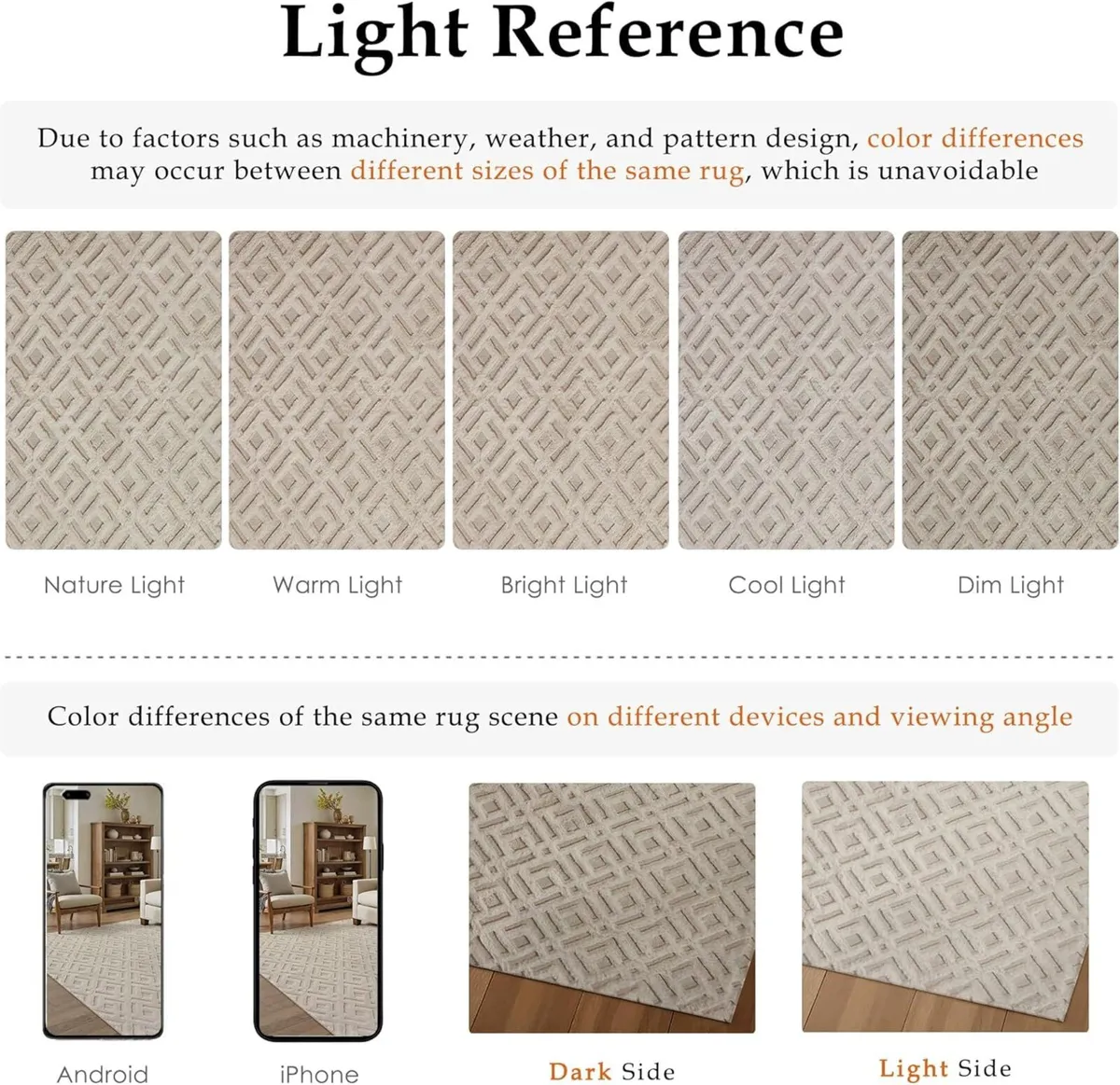 Beige Rugs Living Room 200x300cm Bedroom Large - Image 2