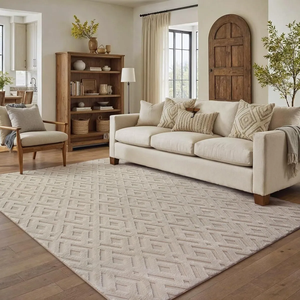 Beige Rugs Living Room 200x300cm Bedroom Large - Image 3