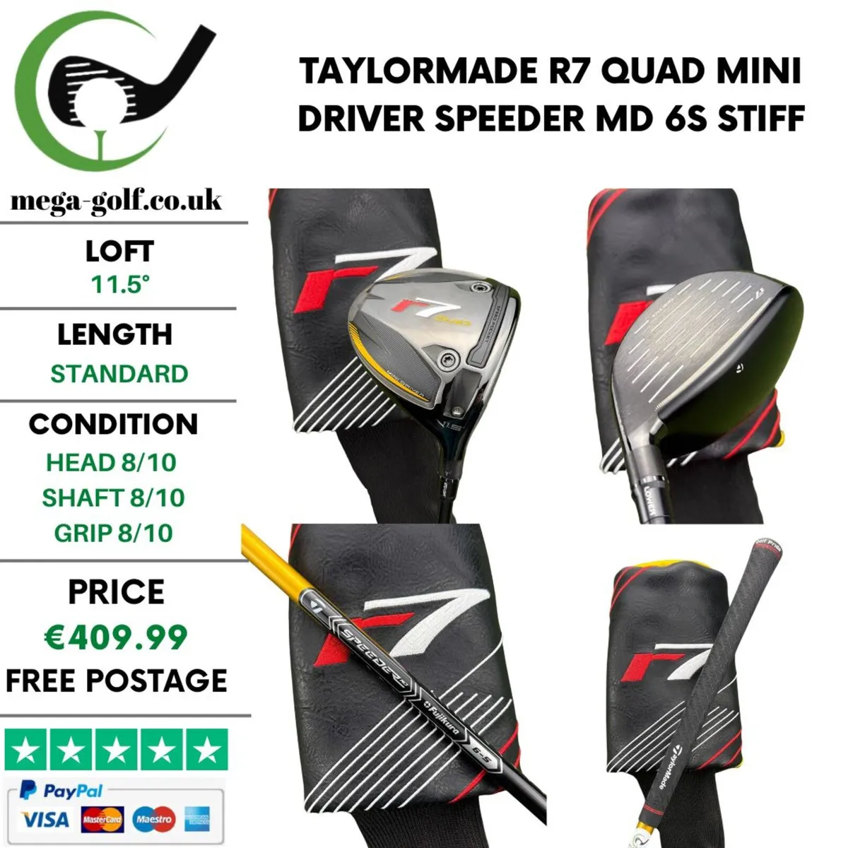 Taylormade R7 Quad Mini Driver / 11.5° / Stiff - Image 1