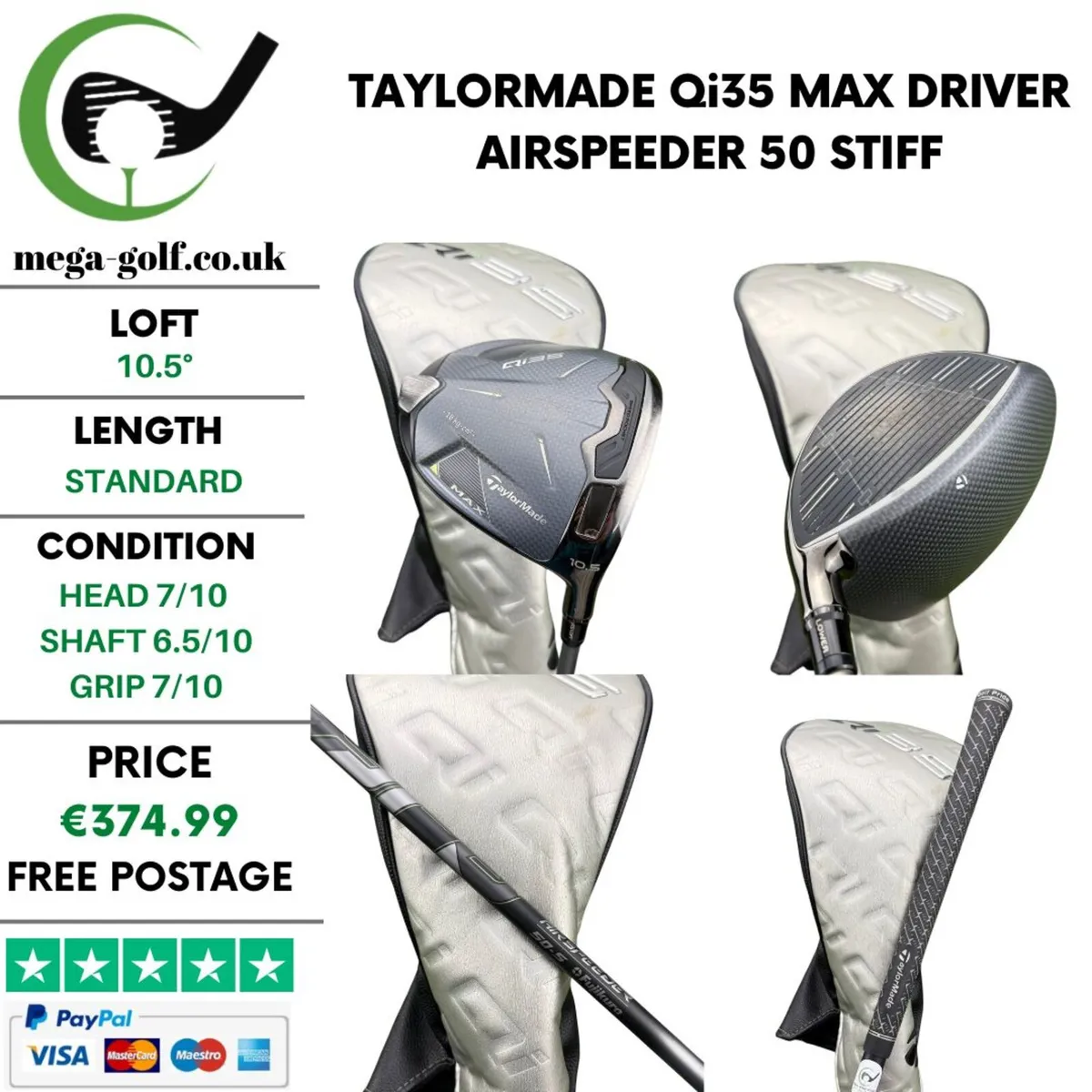 Taylormade Qi35 Max Driver / 10.5° / Stiff - Image 1