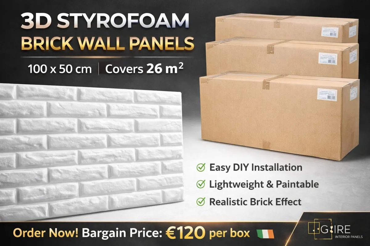 Styrofoam Wall Panels  BRICK WHITE   26m2 - Image 1