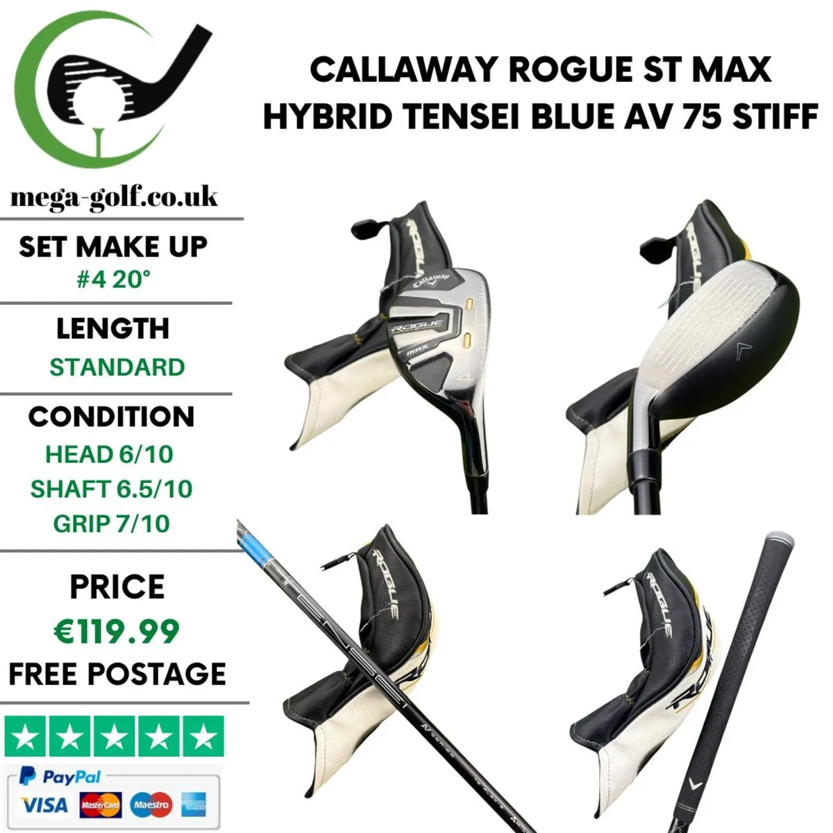 Callaway Rogue St Max Hybrid / #4 20° / Stiff - Image 1