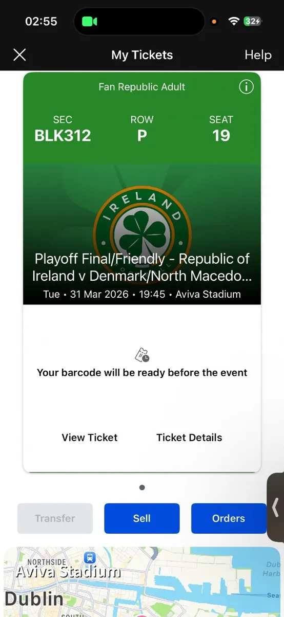 Ireland playoff final ticket