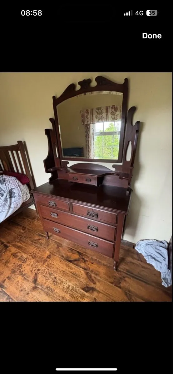 Vintage Dresser with Mirror - Image 1