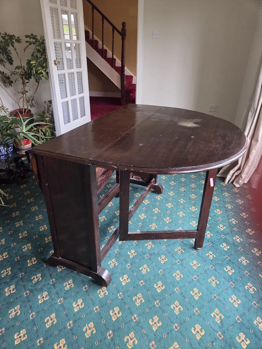 Antique drop leaf table - Image 3