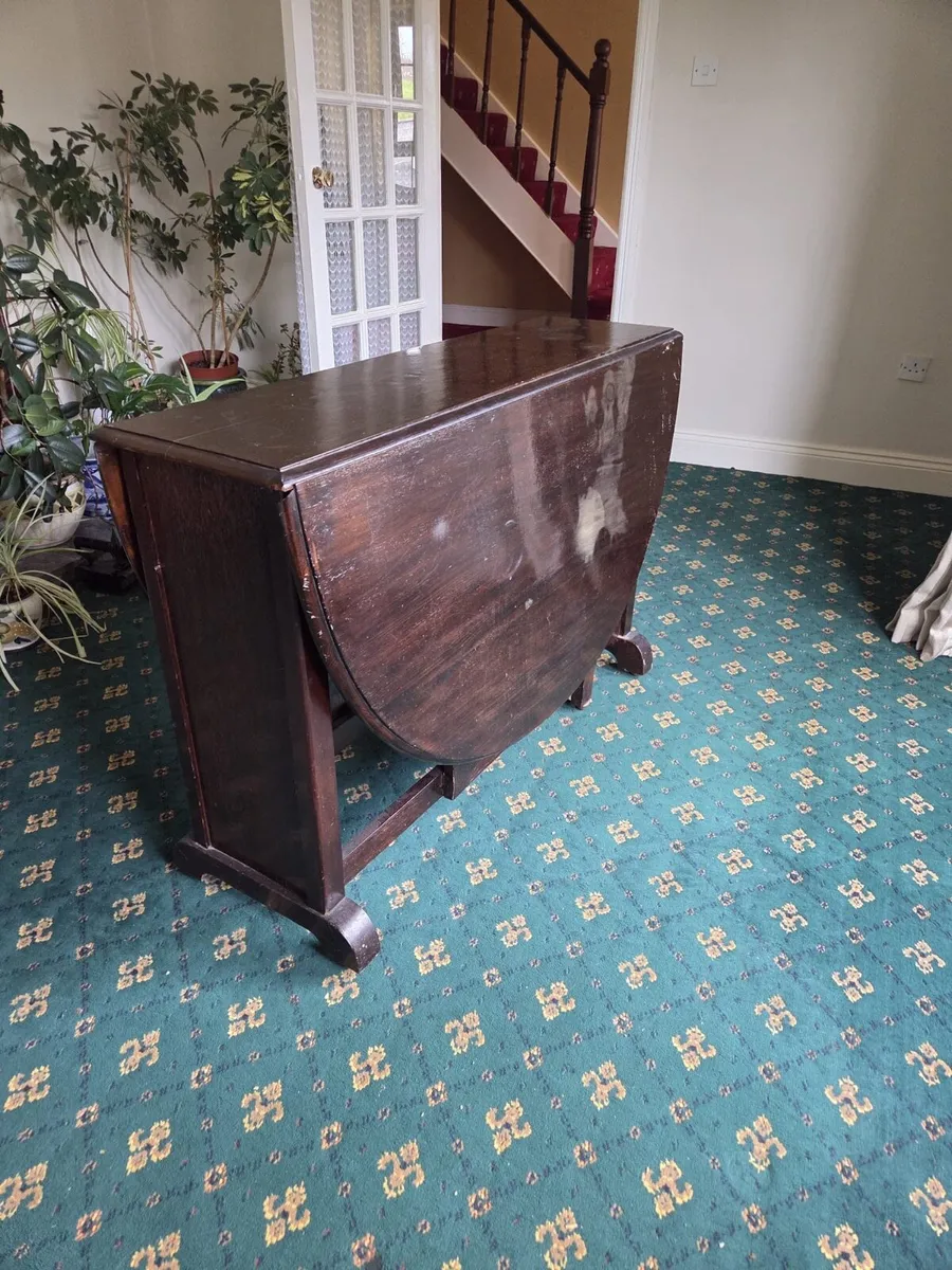 Antique drop leaf table - Image 4