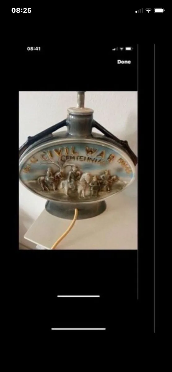 Vintage US Civil War Ceramic Decanter Lamp - Image 1