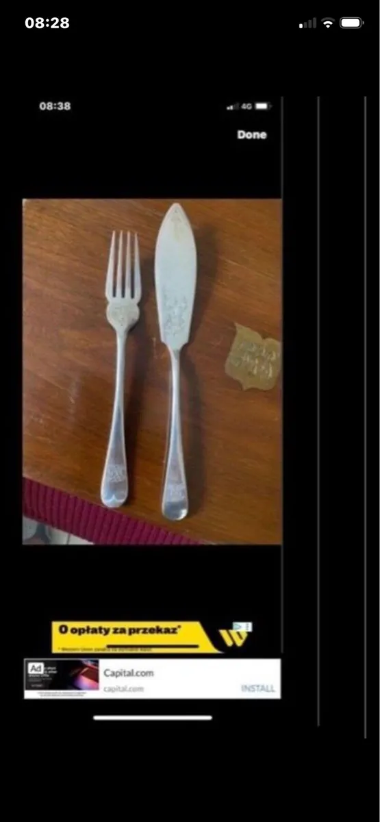 Antique 24 Piece Boxed Fish Set - Image 2