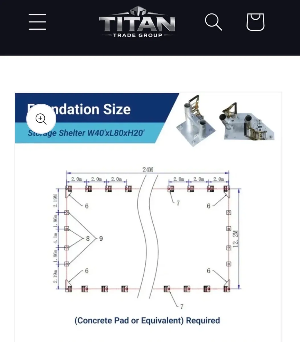 40ftx80ft Heavy Duty Machinery Shelter Livestock - Image 3