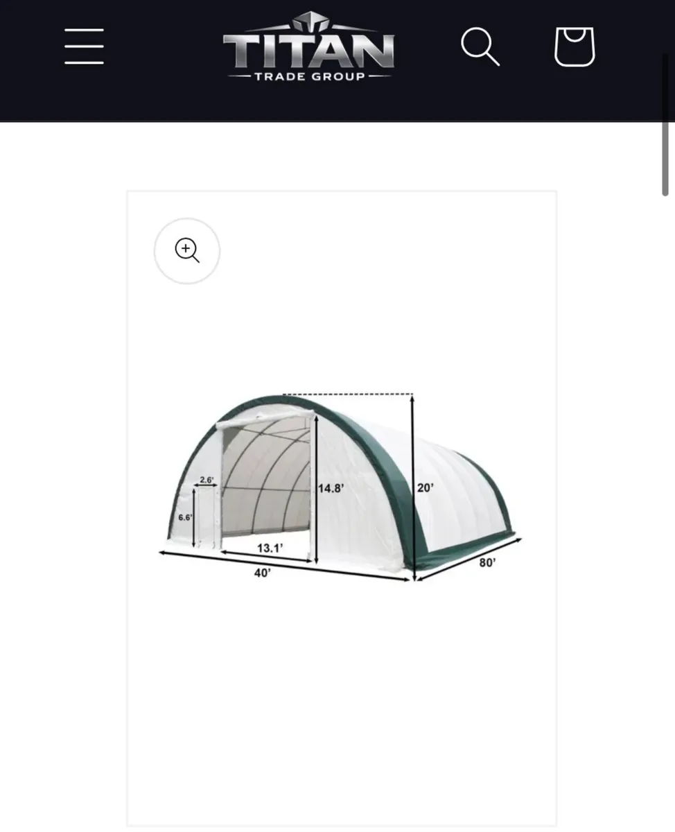 40ftx80ft Heavy Duty Machinery Shelter Livestock - Image 4