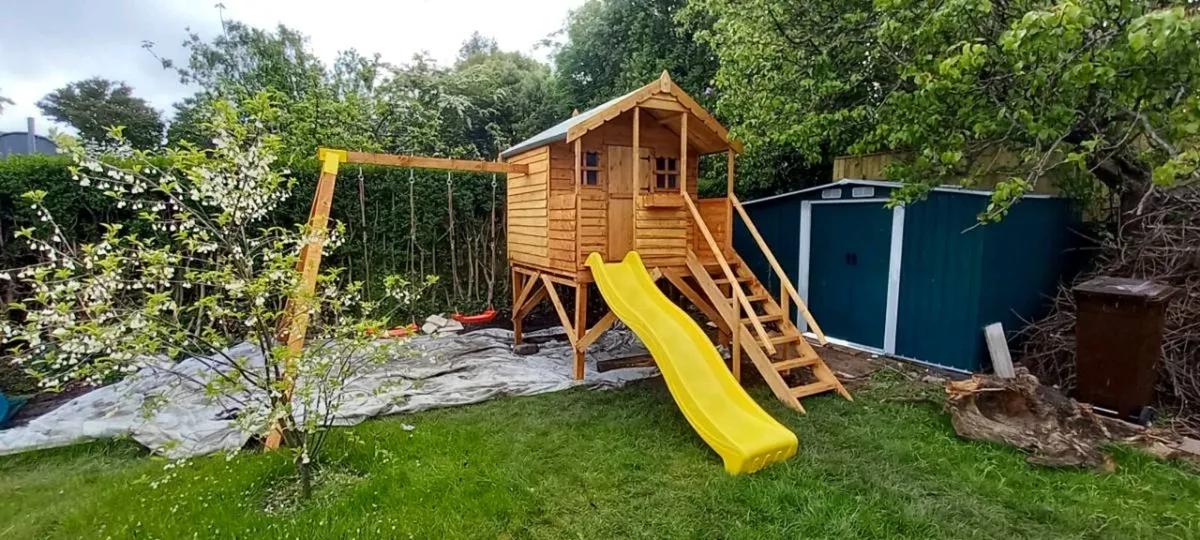Brabd new Wooden treehouse slide and swings - Image 2