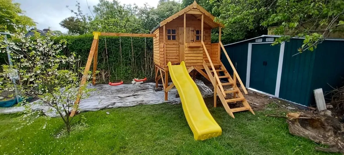 Brabd new Wooden treehouse slide and swings - Image 1