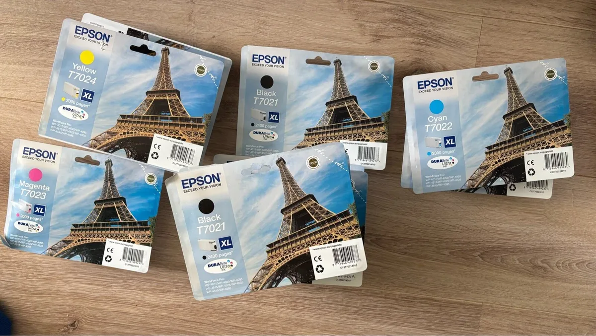 Qty 8 Epson T702 XL Ink Cartridges - unopened