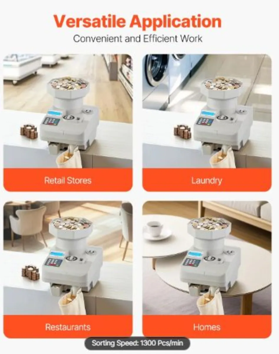 Coin Counter, Professional Coin Sorter with LED - Image 3