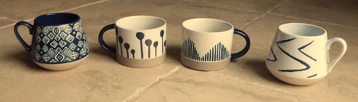 4 Large Ceramic Mugs by The Old Pottery Company - Image 1