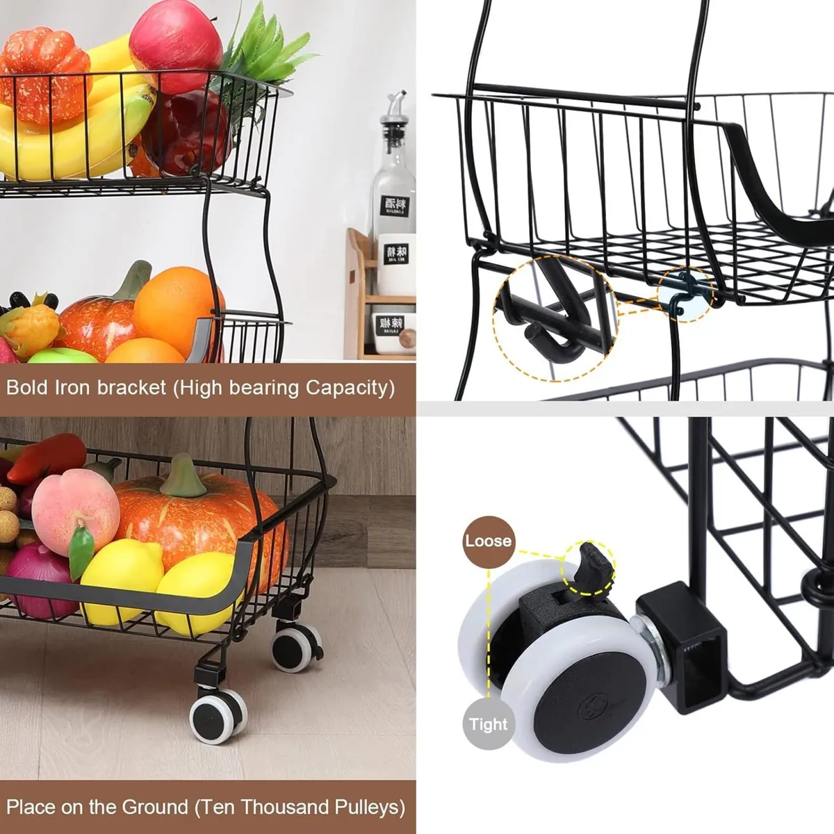 6 Tier Vegetable Storage Rack Stackable Fruit - Image 4