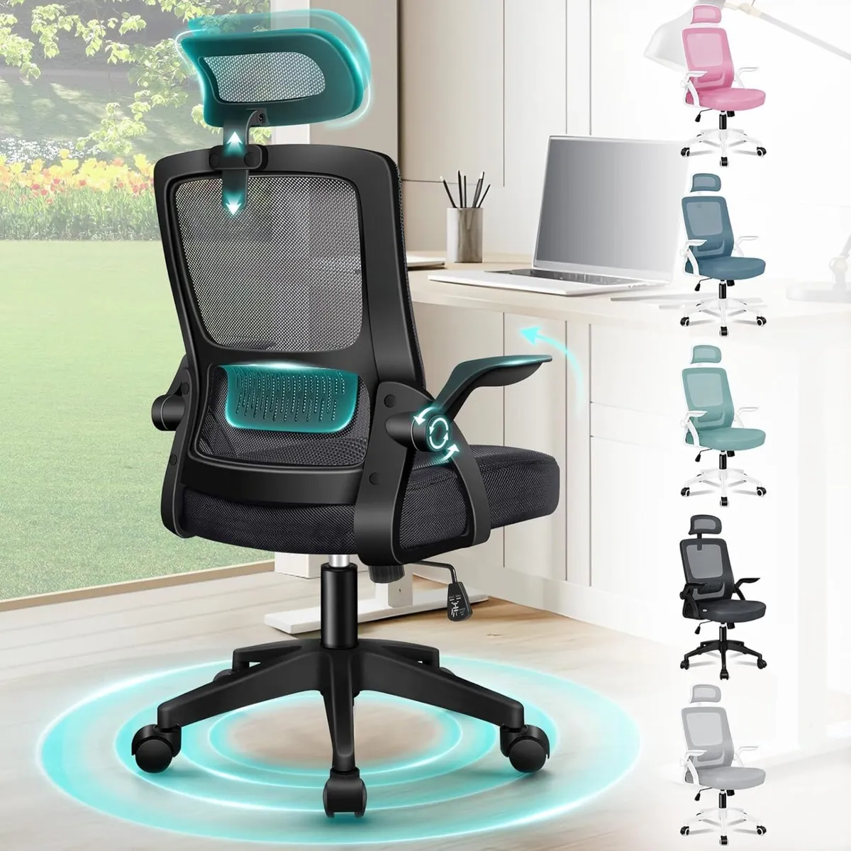 Ergonomic Office Chair with Headrest High Back - Image 1