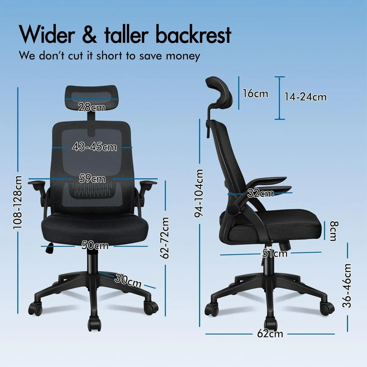 Ergonomic Office Chair with Headrest High Back - Image 2