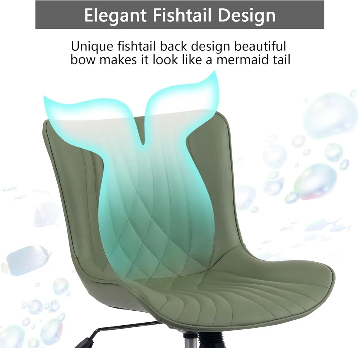 Office Chair Adjustable Ergonomic Desk Armless PU - Image 3