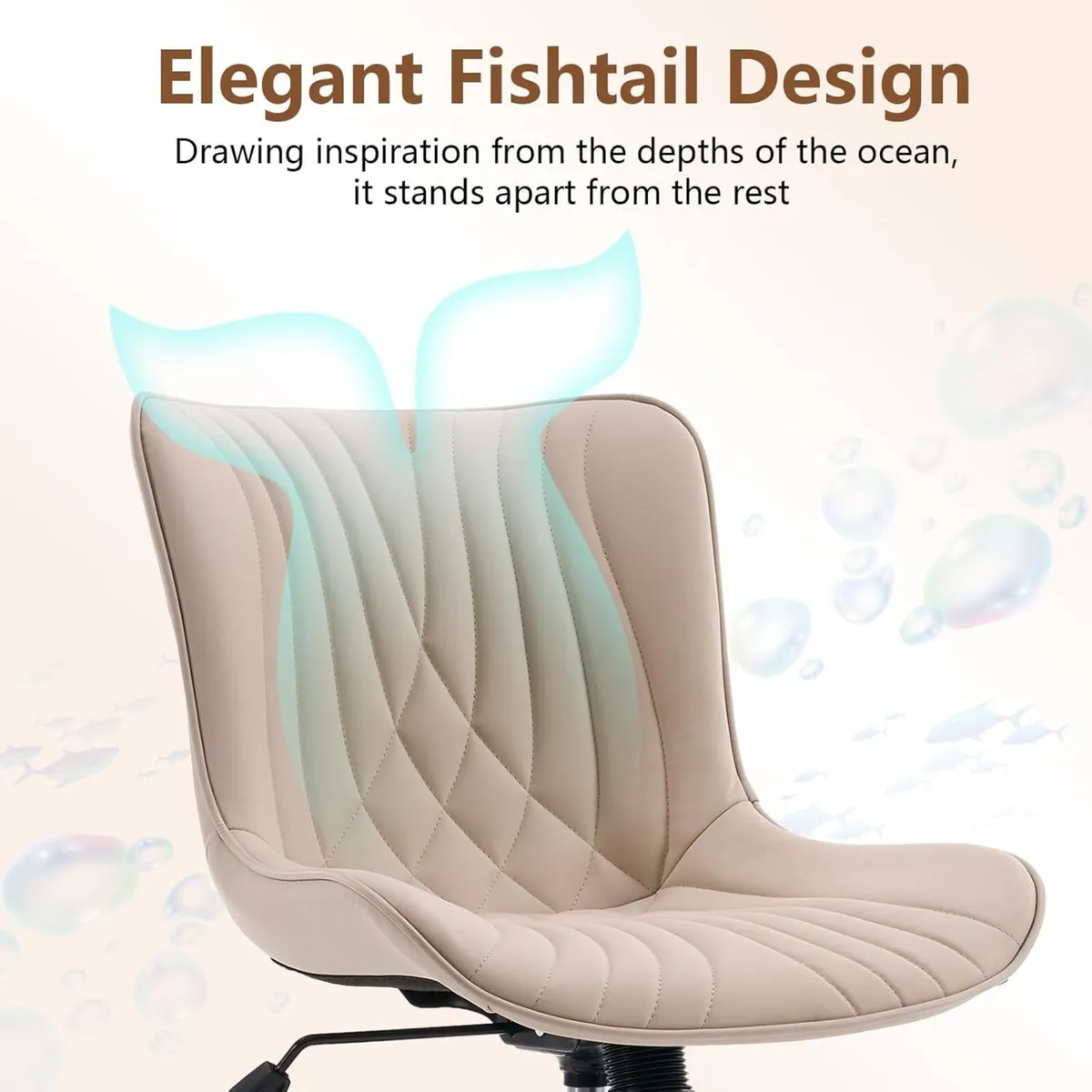 Office Chair Adjustable Ergonomic Desk Armless PU - Image 3