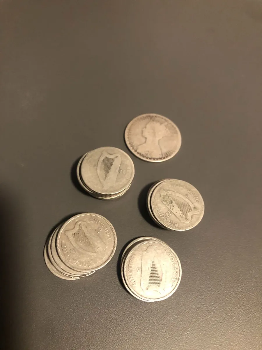 30 Irish Silver Shillings 75% + Florin 92.5% - Image 2