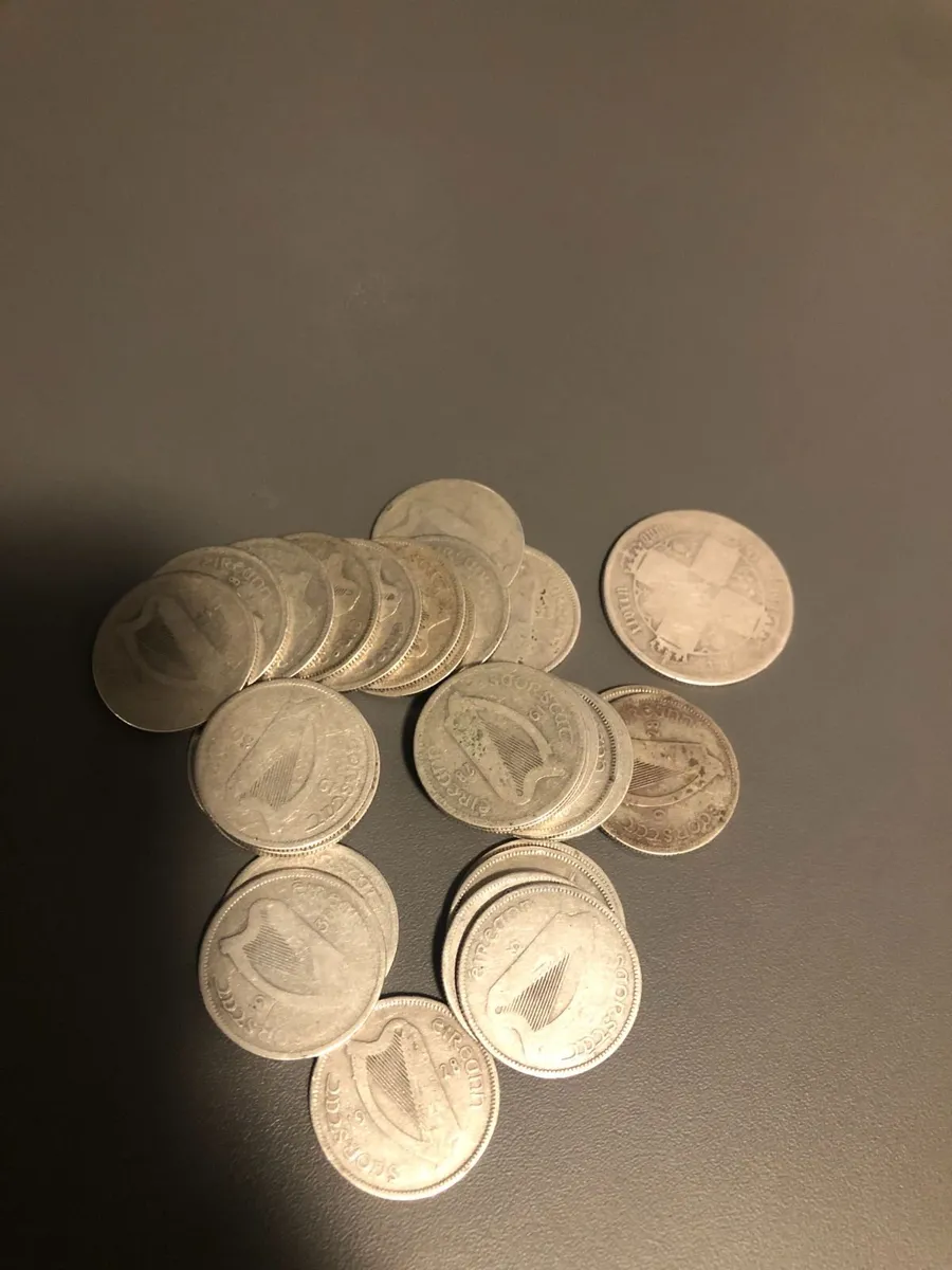 30 Irish Silver Shillings 75% + Florin 92.5% - Image 3
