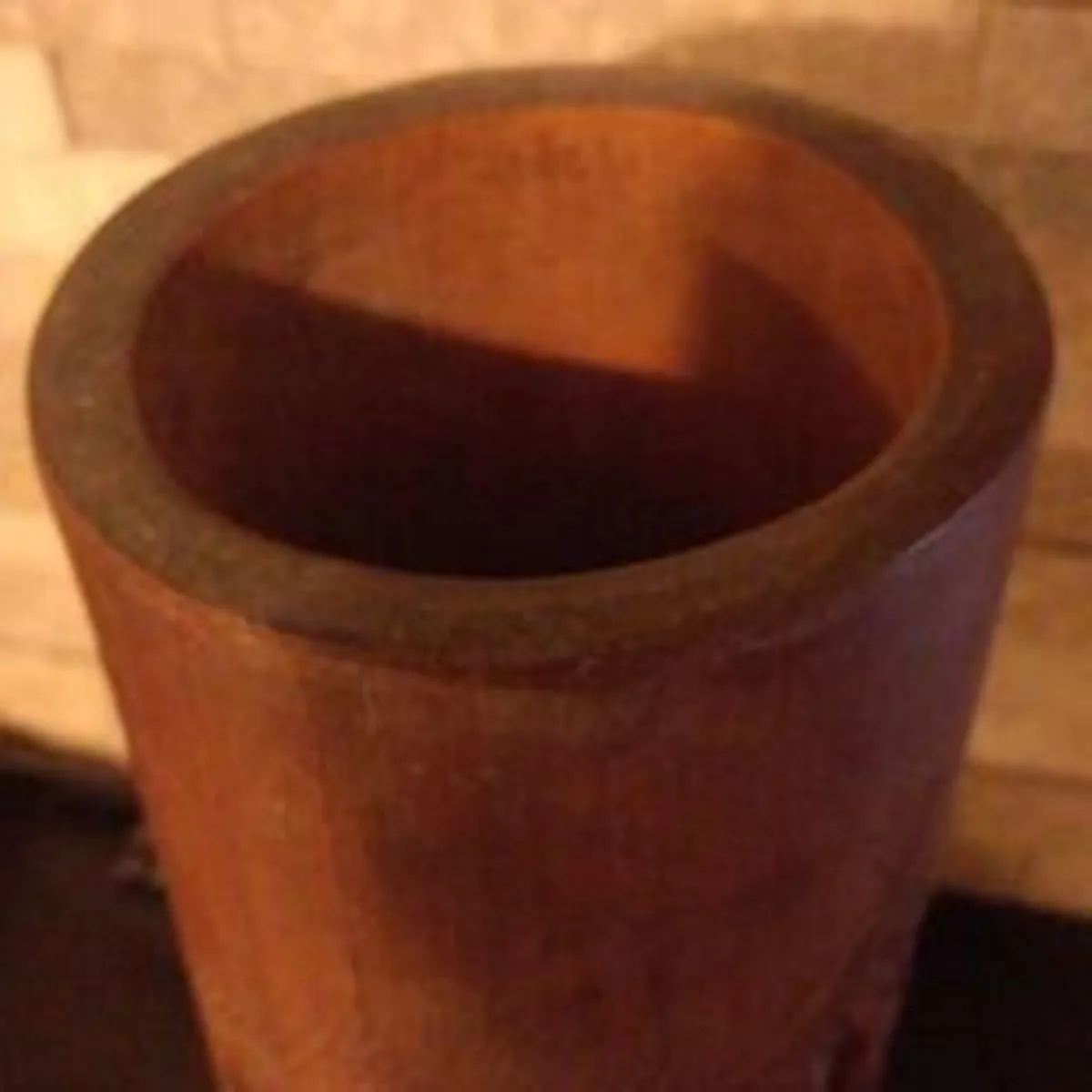 Antique hand-carved Bamboo pot - Image 4