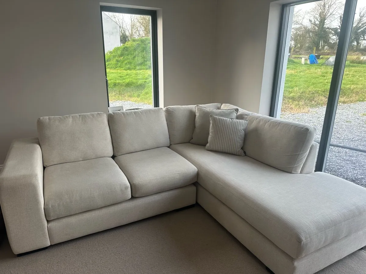 Finline Furniture Chaise Linen Sofa - Image 1